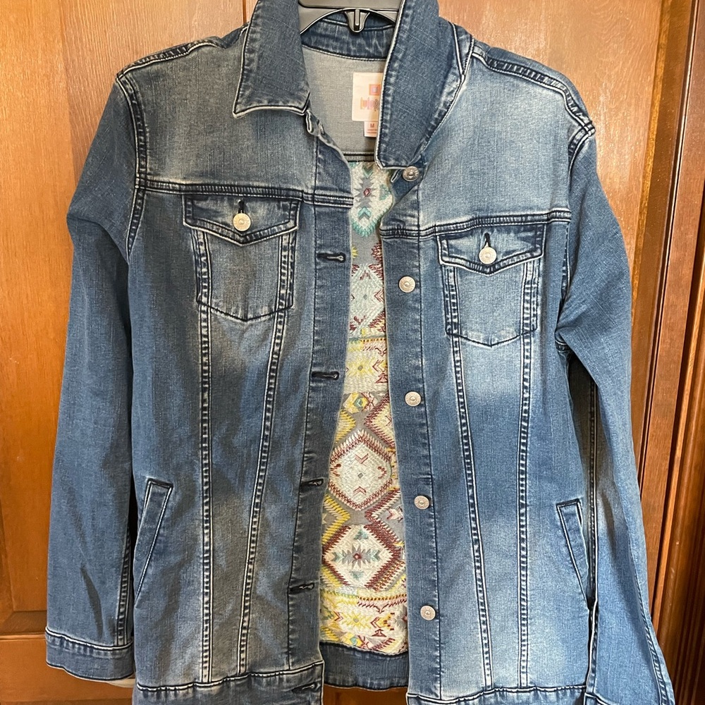 Lularoe Medium Aztec Denim Jacket